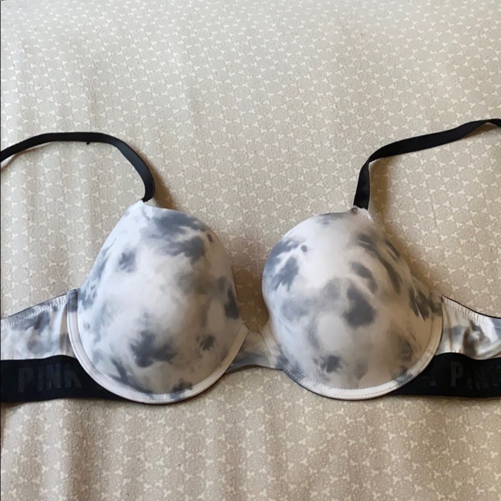 PINK grey and white Victoria secret T-shirt Bra